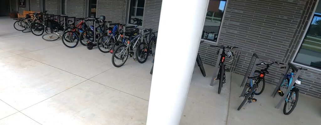 Sheltered racks at the Middle School. Source: David Chase