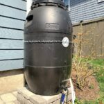 Rain barrel purchased several years ago with downspout diverter.